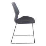 Genuine PP-PU visitor chair in black with cushion 47x52x85cm - Image 2