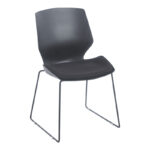 Genuine PP-PU visitor chair in black with cushion 47x52x85cm
