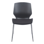 Genuine PP-PU visitor chair in black with cushion 47x52x85cm - Image 3