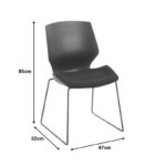 Genuine PP-PU visitor chair in black with cushion 47x52x85cm - Image 5