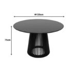 Dining table Domonic mdf in black color D120x75cm - Image 4