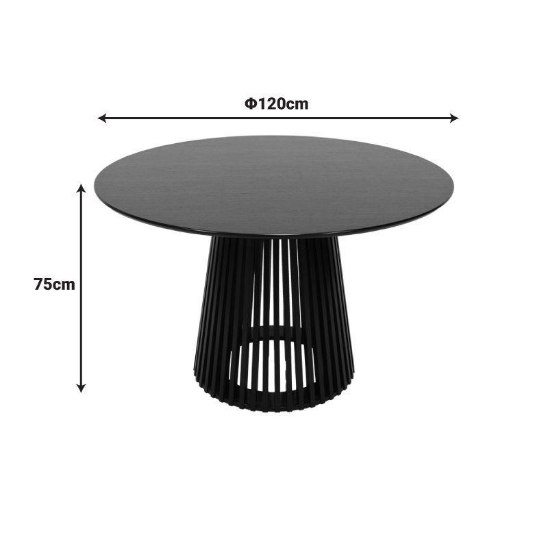 260-000036-3 Dining table Domonic mdf in black color D120x75cm - Image 4