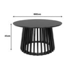 Coffee table Domonic mdf in black color D80x45cm - Image 5