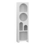 Bookcase Emersi mdf in white color 48x35x180cm
