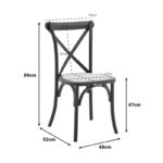 Dylon stackable chair unpainted beech wood-rattan seat 48x52x89cm - Слика 2