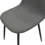 Dining chair Bella grey fabric and black metal leg 43.5x52x89cm - Слика 6