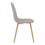 Dining chair Bella grey fabric and natural color metal leg 43.5x52x89cm - Image 3