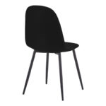 Dining chair Bella black fabric and black metal leg 43.5x52x89cm - Слика 2