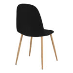 Dining chair Bella black fabric and natural metal leg 43.5x52x89cm - Слика 2