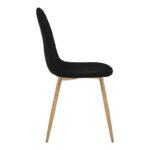 Dining chair Bella black fabric and natural metal leg 43.5x52x89cm - Слика 3