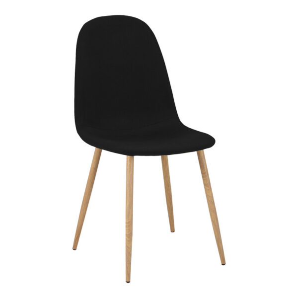 Dining chair Bella black fabric and natural metal leg 43.5x52x89cm