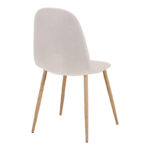 Dining chair Bella light grey fabric and natural color metal leg 43.5x52x89cm - Image 2