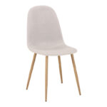 Dining chair Bella light grey fabric and natural color metal leg 43.5x52x89cm