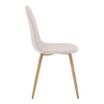 Dining chair Bella light grey fabric and natural color metal leg 43.5x52x89cm - Image 3