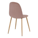 Dining chair Bella velvet in rotten apple and natural metal leg 43.5x52x89cm - Слика 2