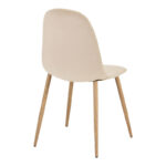Dining chair Bella velvet in natural color and natural metal leg 43.5x52x89cm - Image 2
