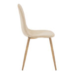 Dining chair Bella velvet in natural color and natural metal leg 43.5x52x89cm - Image 3
