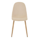 Dining chair Bella velvet in natural color and natural metal leg 43.5x52x89cm - Image 4