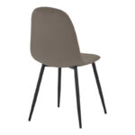 Dining chair Bella velvet in grey-brown color and black metal leg 43.5x52x89cm - Image 2