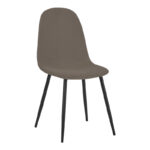 Dining chair Bella velvet in grey-brown color and black metal leg 43.5x52x89cm