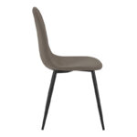 Dining chair Bella velvet in grey-brown color and black metal leg 43.5x52x89cm - Image 3