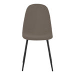 Dining chair Bella velvet in grey-brown color and black metal leg 43.5x52x89cm - Image 4