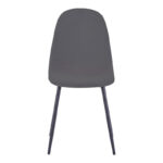 Dining chair Bella velvet in dark grey color and black metal leg 43.5x52x89cm - Слика 4