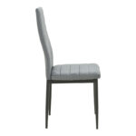 Parker chair velvet in grey shade with black metal leg 39.5x48x95cm - Слика 3