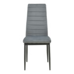 Parker chair velvet in grey shade with black metal leg 39.5x48x95cm - Слика 4