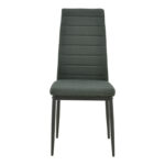 Parker chair fabric in anthracite shade with black metal legs 39.5x48x95cm - Слика 4