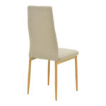 Parker chair fabric in beige shade with natural metal legs 39.5x48x95cm - Слика 2