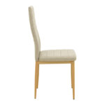 Parker chair fabric in beige shade with natural metal legs 39.5x48x95cm - Слика 3