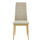 Parker chair fabric in beige shade with natural metal legs 39.5x48x95cm - Слика 4