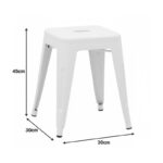 Stool Utopia metal white matte 30x30x45cm - Слика 2
