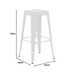 Bar stool Utopia metal white matte 42x42x76cm - Слика 2