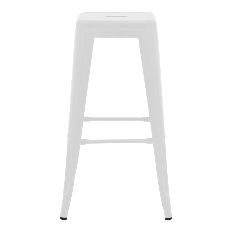 270-000053-2 Bar stool Utopia metal white matte 42x42x76cm - Слика 3