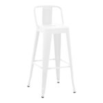 Bar stool with backrest Utopia white matte metal 42x42x97cm