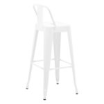 Bar stool with backrest Utopia white matte metal 42x42x97cm - Слика 3