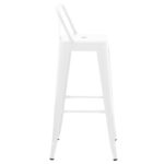 Bar stool with backrest Utopia white matte metal 42x42x97cm - Слика 4