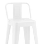 Mid-height bar stool with back Utopia metal in white matte shade 42x42x86cm - Слика 3