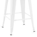Mid-height bar stool with back Utopia metal in white matte shade 42x42x86cm - Слика 4