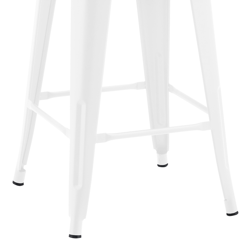 270-000055-3 Mid-height bar stool with back Utopia metal in white matte shade 42x42x86cm - Слика 4