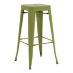 Bar stool Utopia metal in dark oline green color 42x42x76cm