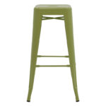 Bar stool Utopia metal in dark oline green color 42x42x76cm - Image 3