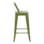 Bar stool with backrest Utopia metal in dark olive green color 42x42x97cm - Image 4