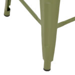 Bar stool with backrest Utopia metal in dark olive green color 42x42x97cm - Image 6