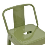 Mid-height Bar stool with backrest Utopia metal in dark olive color 42x42x86cm - Image 5
