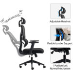 Cadrey mesh black manager's office chair 67x64x120-128cm - Слика 2