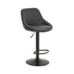 Boronez folding bar stool black pu-with black base 47x49x112cm - Image 2