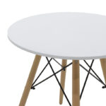 Julita table MDF white and natural beech wood D60x73cm - Слика 3